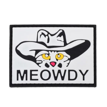 Cowboy Cat 'Meowdy | Luminous' PVC Rubber Velcro Patch