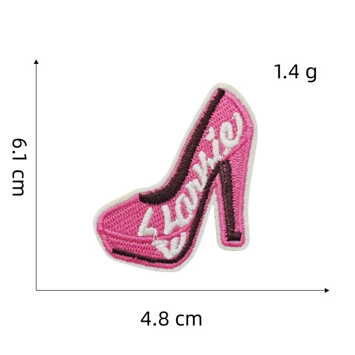 Barbie 'Pink Stiletto Heel' Embroidered Patch