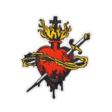 Sacred Heart 'Stabbed' Embroidered Patch