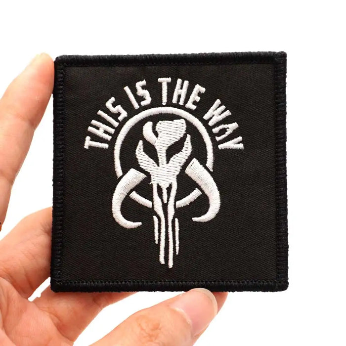 Mandalorian Skull 'This Is The Way | Square' Embroidered Velcro Patch