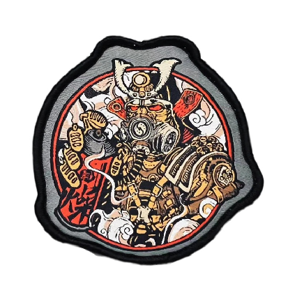 Samurai Warriors 'Battle Mask' Embroidered Velcro Patch