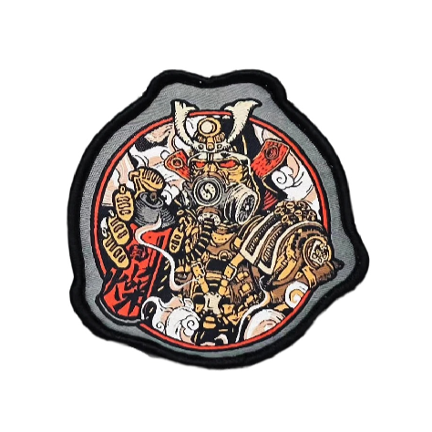 Samurai Warriors 'Battle Mask' Embroidered Velcro Patch