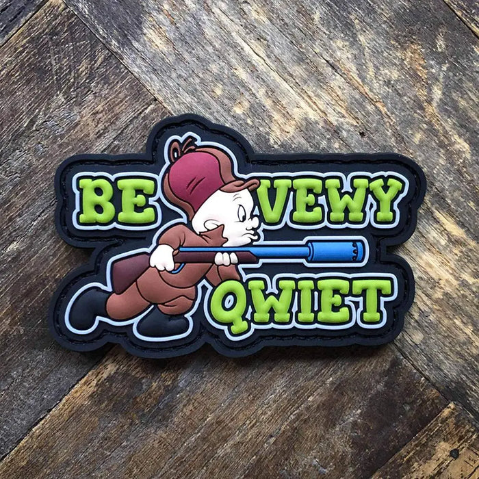 Looney Tunes 'Elmer Fudd | Be Vewy Qwiet' PVC Rubber Velcro Patch