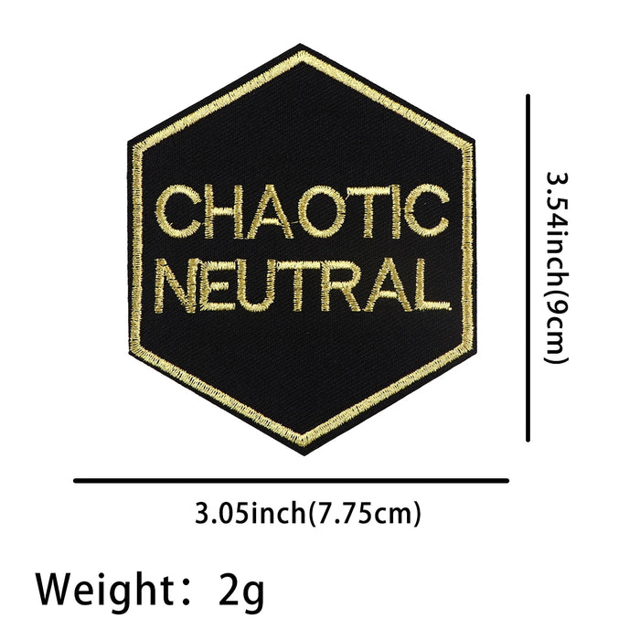 Chaotic Neutral Embroidered Patch