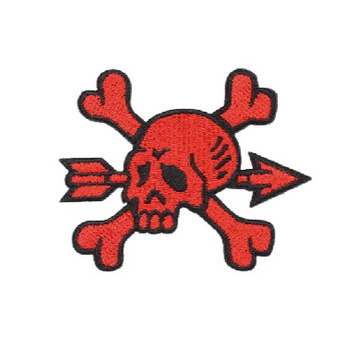 Crossbones Skull 'Arrow' Embroidered Velcro Patch