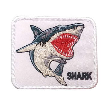 Angry Shark 'Square' Embroidered Velcro Patch