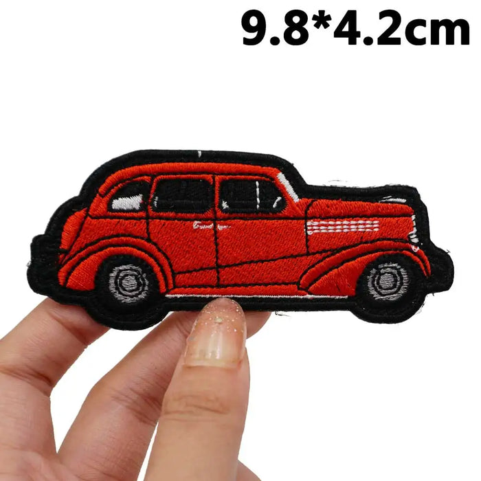 Red Vintage Car Embroidered Patch