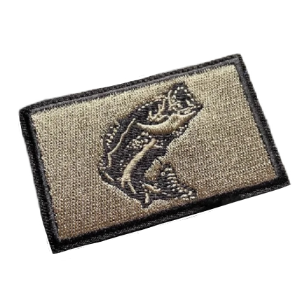 Largemouth Bass Fish 'Square' Embroidered Velcro Patch