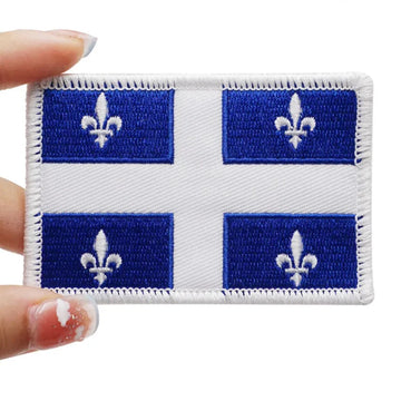 Quebec Flag 'Fleurdelisé' Embroidered Velcro Patch