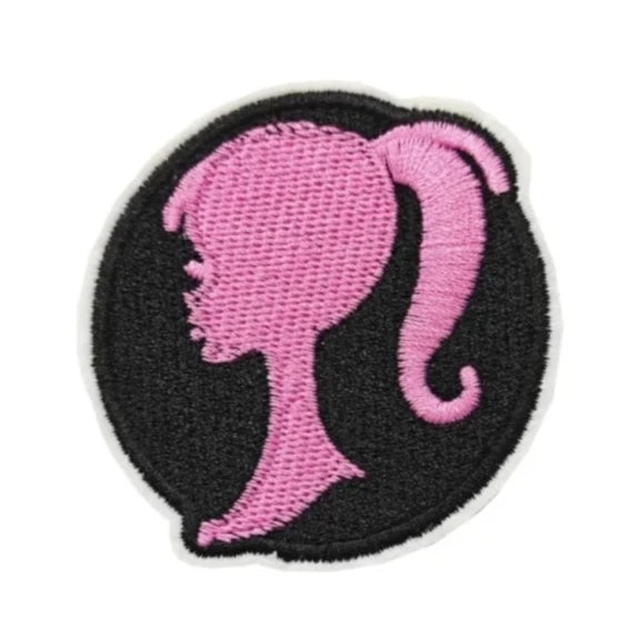 Barbie 'Head | Black Circle' Embroidered Patch