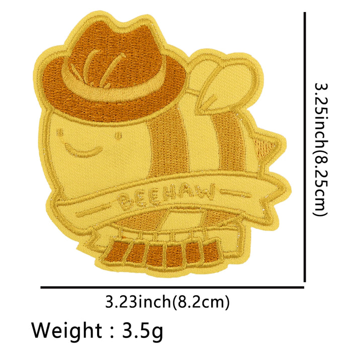 Cute Cowboy Bee 'Beehaw' Embroidered Patch