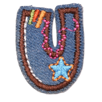 Letter U 'Denim Letter' Embroidered Patch