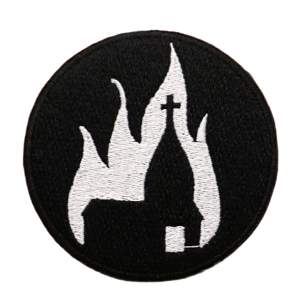 Church Burning 'Round' Embroidered Patch