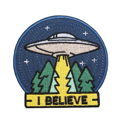 Alien 'UFO | I Believe' Embroidered Velcro Patch