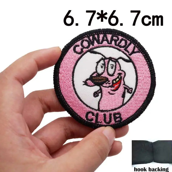 Courage the Cowardly Dog 'Cowardly Club' Embroidered Velcro Patch