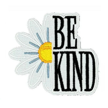 Daisy Flower 'Be Kind' Embroidered Patch