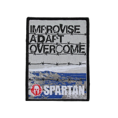Spartan 'Improvise-Adapt-Overcome' Embroidered Velcro Patch