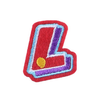 Cute Letter L 'Colorful' Embroidered Patch