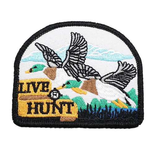 Live Hunt 'Mallard Duck Flying' Embroidered  Velcro Patch