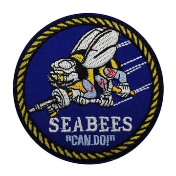 Emblem 'US Navy Seabees Can Do!' Embroidered Velcro Patch