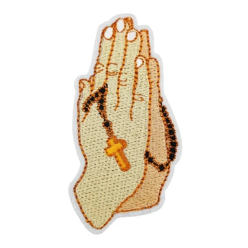 Praying Hands 'Rosary' Embroidered Patch