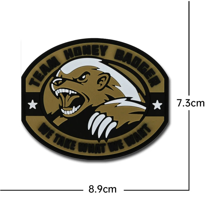 Military Tactical 'Team Honey Badger | We Take What We Want' PVC Rubber Velcro Patch