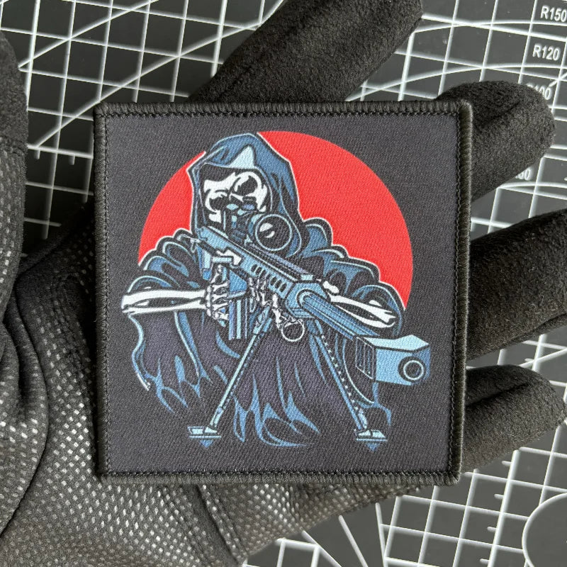 Grim Reaper 'Death Sniper' Embroidered Velcro Patch