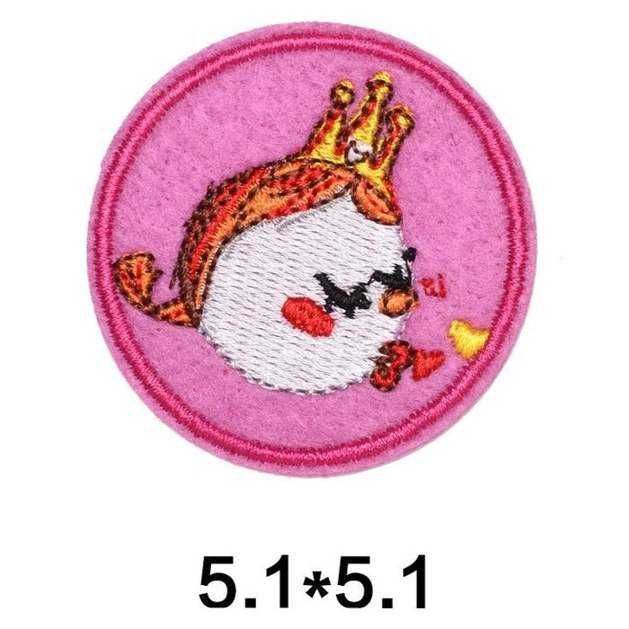Cute Round Head 'Crown' Embroidered Patch