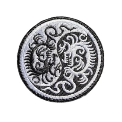 Dragon 'Yin and Yang' Embroidered Velcro Patch