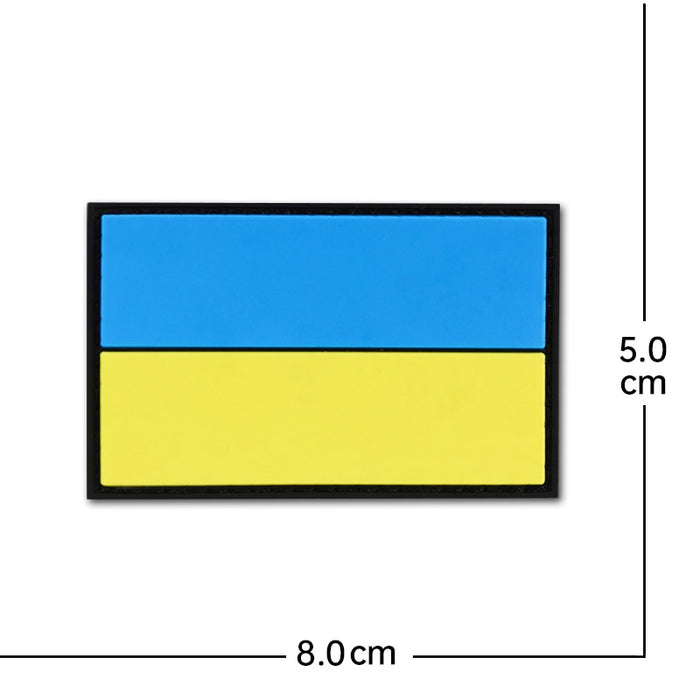 Ukraine Flag PVC Rubber Velcro Patch
