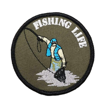 Fishing Life 'Round' Embroidered Velcro Patch