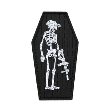 Skeleton Soldier 'Tactical Gun' PVC Rubber Velcro Patch
