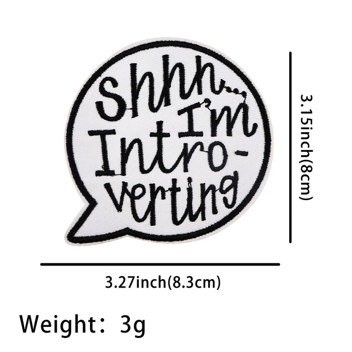 Speech Bubble ‘Introverting' Embroidered Patch