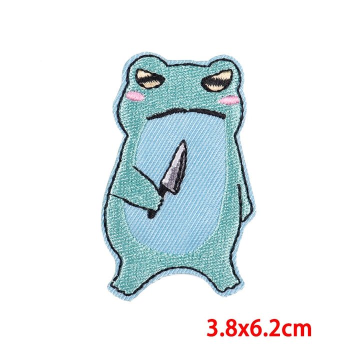 Frog 'Cutting Knife' Embroidered Patch