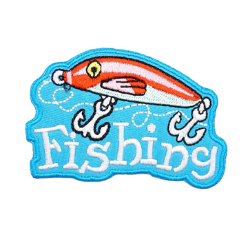 Fishing 'Fish with Hooks' Embroidered Velcro Patch