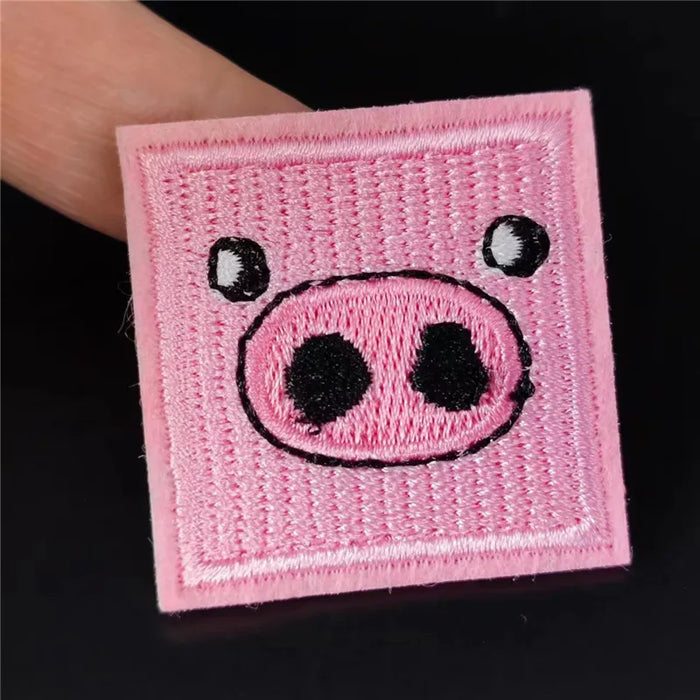 Cute Pig Face 'Square' Embroidered Patch