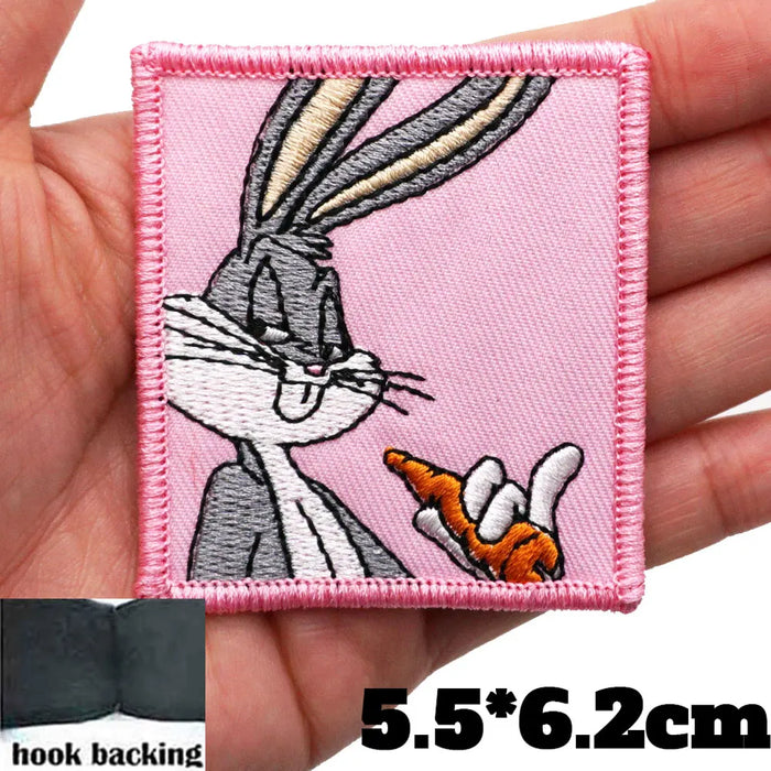 Looney Tunes 'Bugs Bunny | Square' Embroidered Velcro Patch