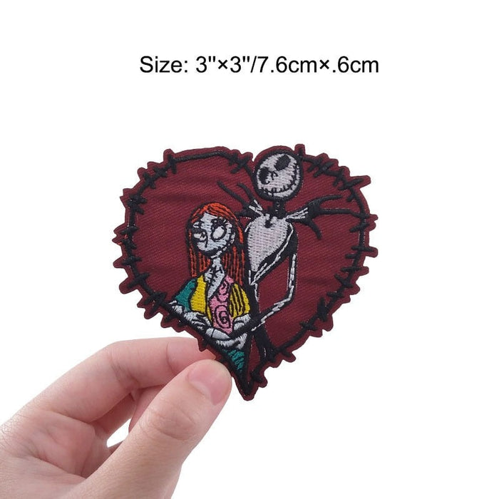 The Nightmare Before Christmas 'Jack and Sally | Heart Portrait' Embroidered Patch