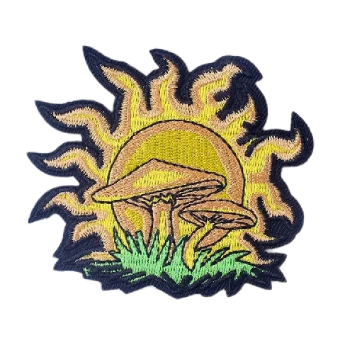 Golden Sun 'Mushrooms' Embroidered Patch