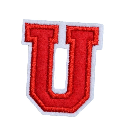Letter U 'Red' Embroidered Patch