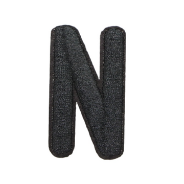 Letter N 'Black' Embroidered Patch