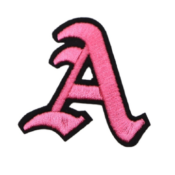 Gothic Font 'Letter A | Pink' Embroidered Patch