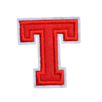 Letter T 'Red' Embroidered Patch
