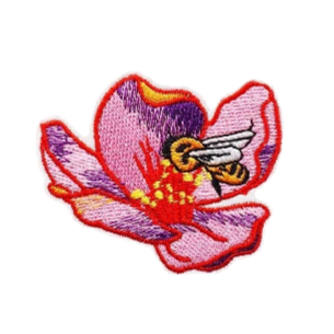 Cute 'Flower And Bee' Embroidered Patch