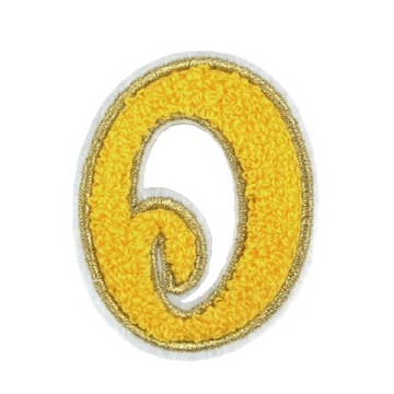 Cute Yellow Chenille 'Letter O' Embroidered Patch
