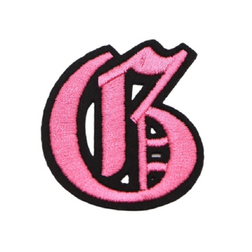 Gothic Font 'Letter G | Pink' Embroidered Patch