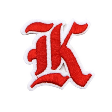 Gothic Font 'Letter K' Embroidered Patch