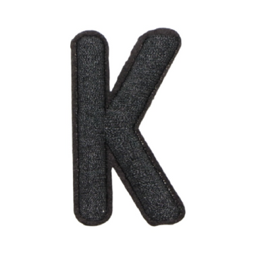 Letter K 'Black' Embroidered Patch1
