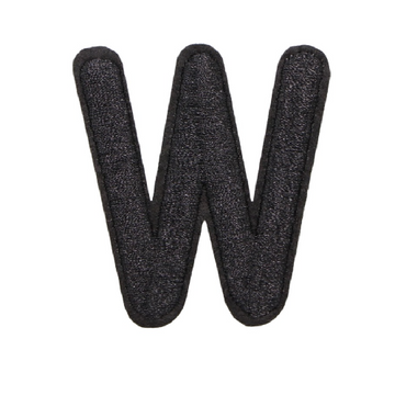 Letter W 'Black' Embroidered Patch