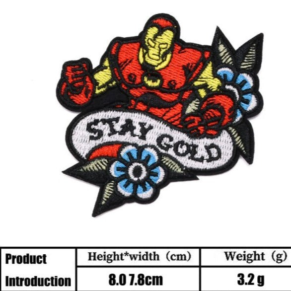Iron man 'Stay Gold 1.0' Embroidered Patch